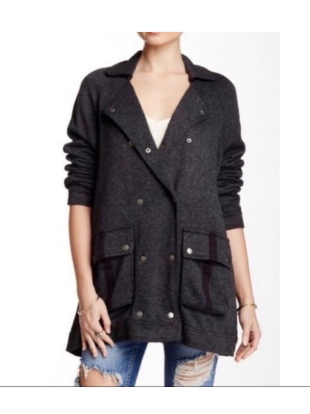 Free People Slouchy Peacoat Jacket